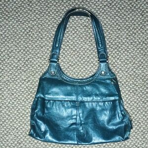 Elegant Teal Leather Shoulder Bag